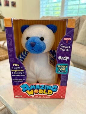 Ganz Amazing World Cordy the Bear Plush Toy 6" Sealed Code New